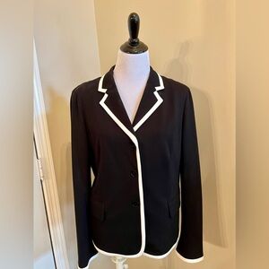 Talbots Jacket Navy with White Trim Size 14